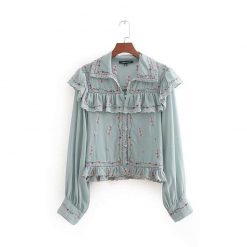 Amy Mujeres Store Elegant Ruffles Chiffon Blouse Tops