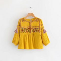 Amy Mujeres Store Tops Smock Tassel Top