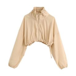 Boho Chic Clothing Coats & Jackets Drawstrings Fashionable Cropped Female Jacket