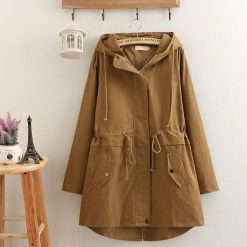 Boho Chic Clothing Windbreaker Hooded Trench Coat