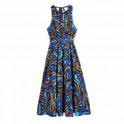 Boho Chic Clothing GEOMETRIC SLEEVELESS MIDI DRESS Casual